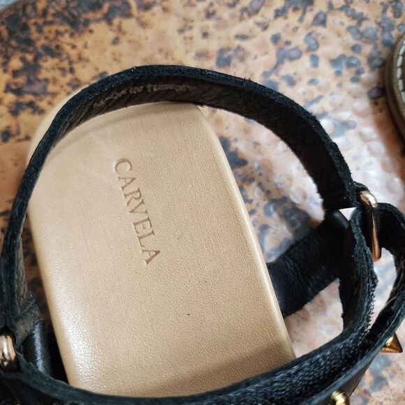 Carvela 'Kilter' Black Studded Leather Sandals - Picture 8 of 16